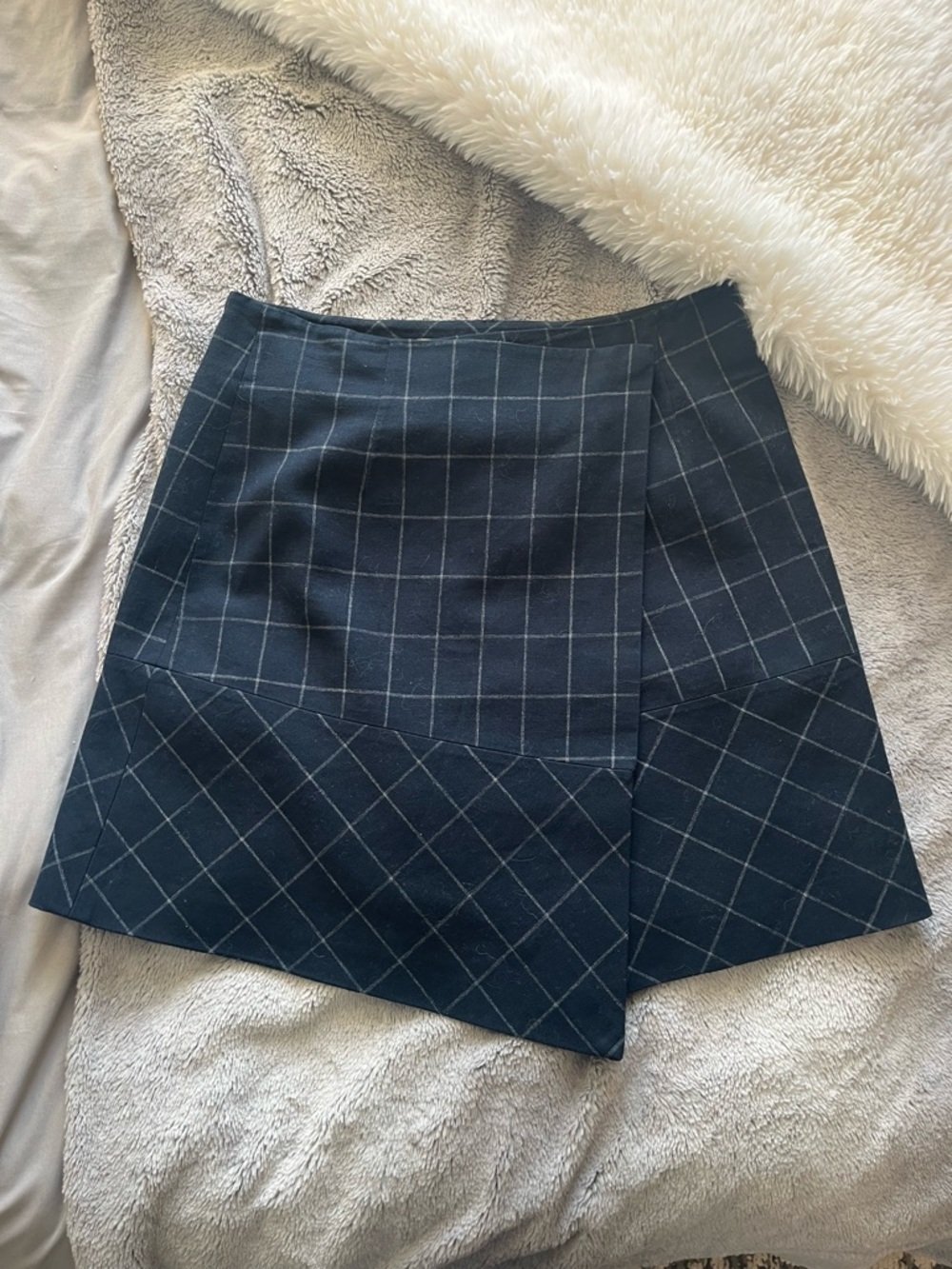 Whistles (Aritzia) Navy Wrap Mini Skirt